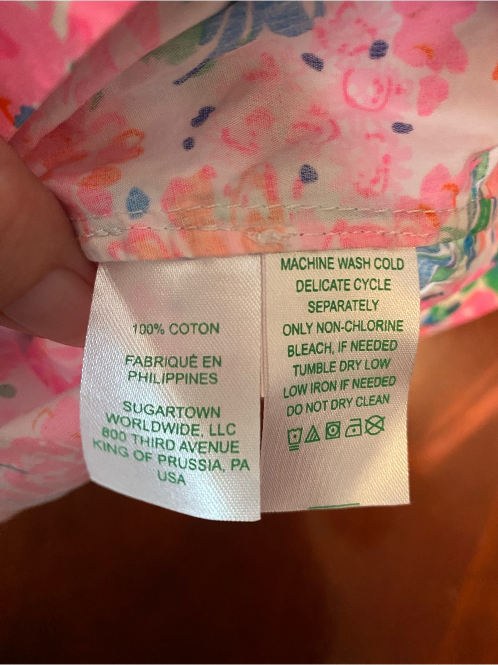 Lilly Pulitzer Pink & Green Floral Ruffle Shell - Picture 6 of 6